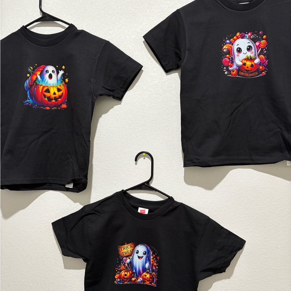 Black Halloween Ghost T-Shirts